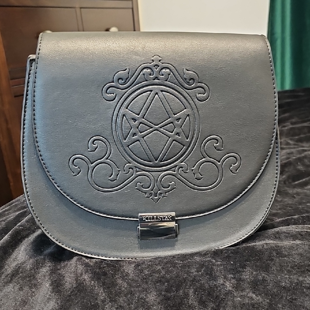 Killstar Black Embossed Crossbody Bag